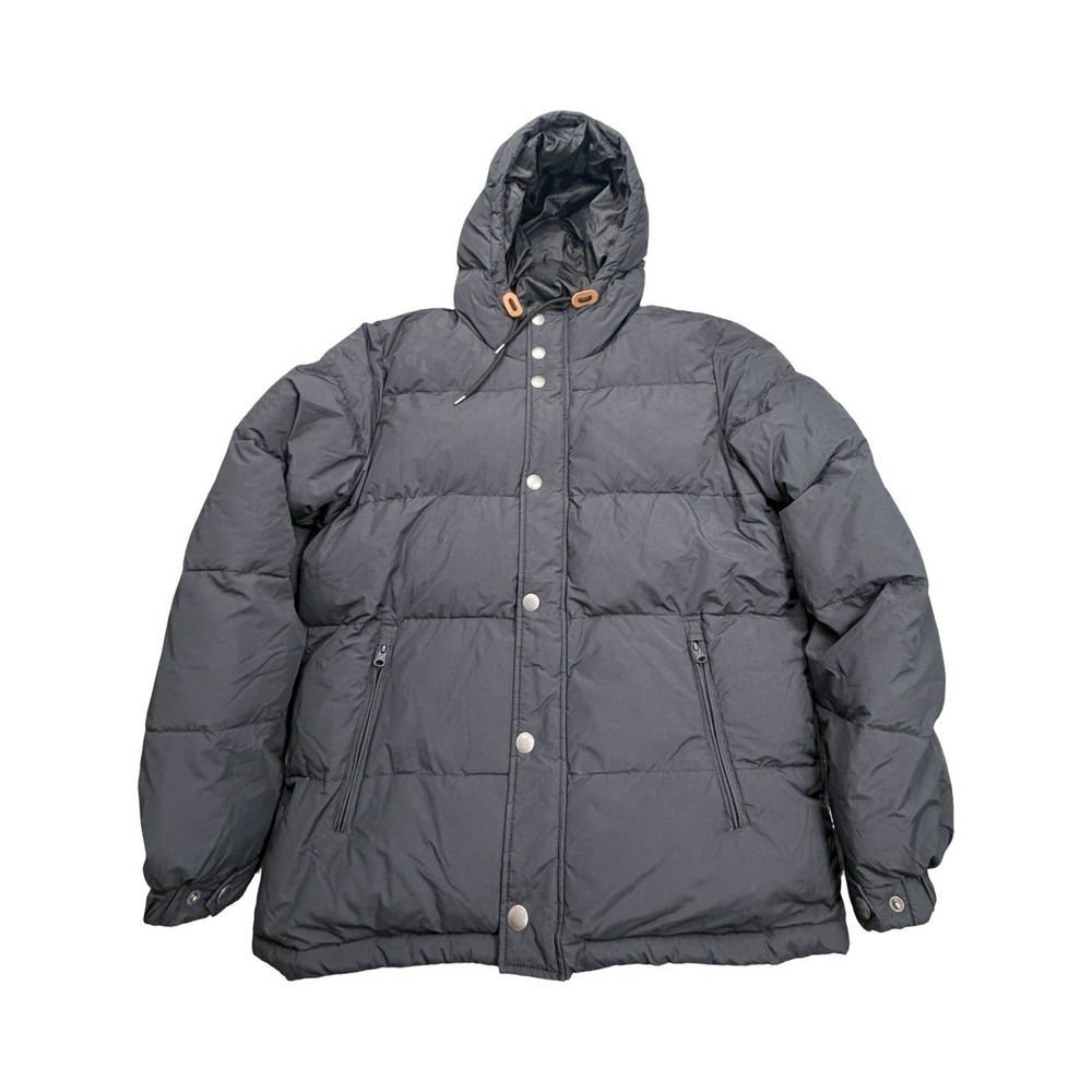 American Eagle Puffer Jacket Mens M Black Down Fill Hooded Quilted Winter Coat